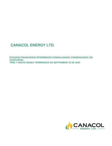 Thumbnail Canacol Energy Quarterly Report 2020-q3