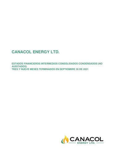 Thumbnail Canacol Energy Quarterly Report 2021-q3