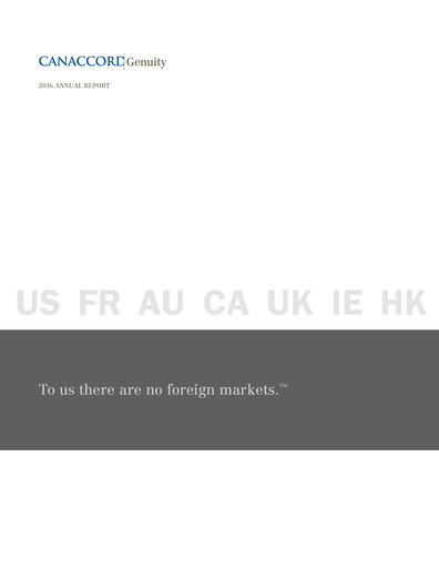 Vorschaubild Canaccord Genuity Group Jahresbericht 2016