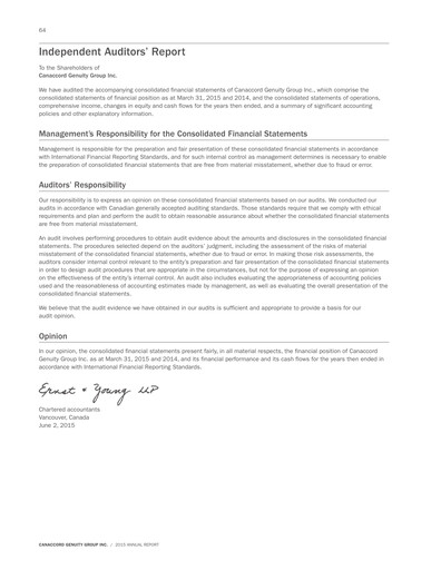 Thumbnail Canaccord Genuity Group Financial Statement 2015