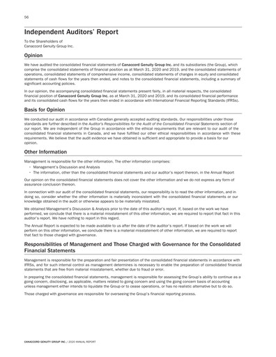 Thumbnail Canaccord Genuity Group Financial Statement 2020