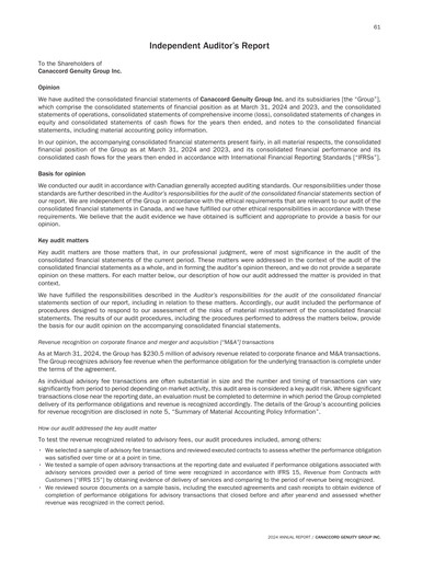 Thumbnail Canaccord Genuity Group Financial Statement 2024