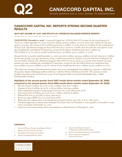 Thumbnail Canaccord Genuity Group Quarterly Report 2007-q2