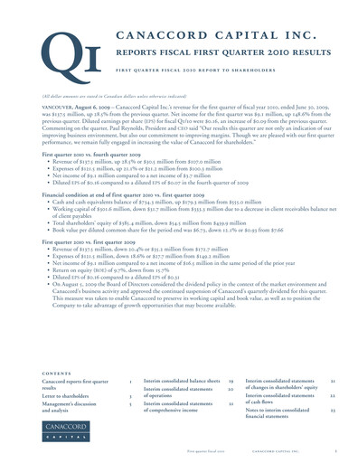 Thumbnail Canaccord Genuity Group Quarterly Report 2010-q1
