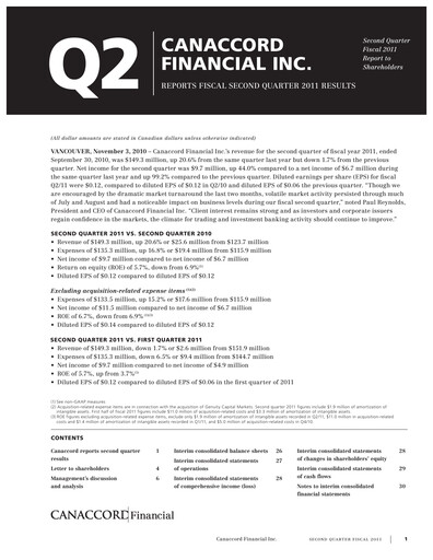 Thumbnail Canaccord Genuity Group Quarterly Report 2011-q2
