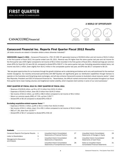 Thumbnail Canaccord Genuity Group Quarterly Report 2012-q1