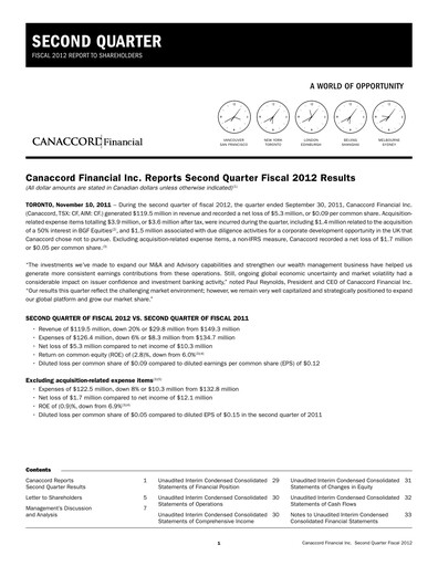 Thumbnail Canaccord Genuity Group Quarterly Report 2012-q2