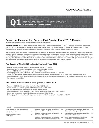 Thumbnail Canaccord Genuity Group Quarterly Report 2013-q1