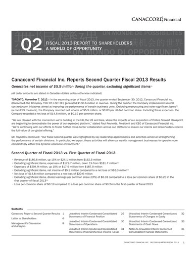 Thumbnail Canaccord Genuity Group Quarterly Report 2013-q2