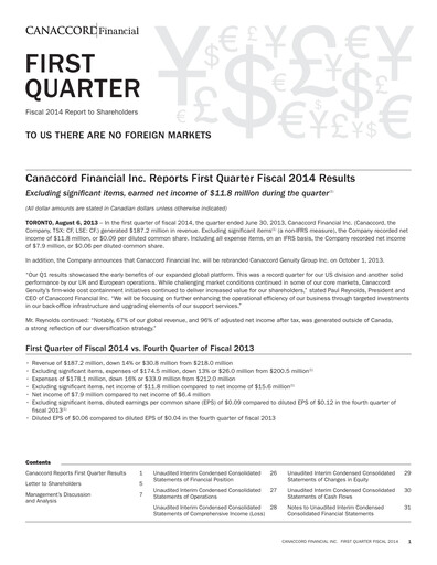 Thumbnail Canaccord Genuity Group Quarterly Report 2014-q1