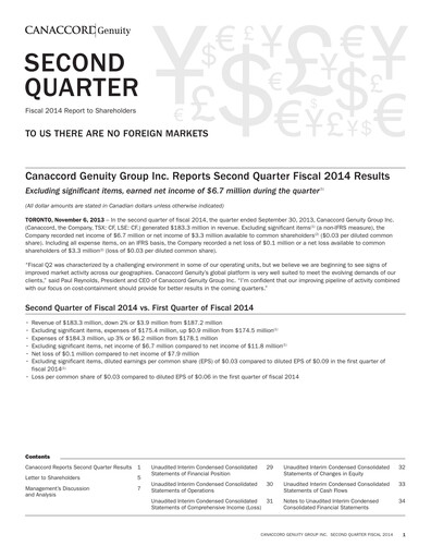 Thumbnail Canaccord Genuity Group Quarterly Report 2014-q2
