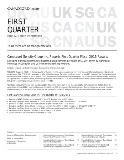 Thumbnail Canaccord Genuity Group Quarterly Report 2015-q1