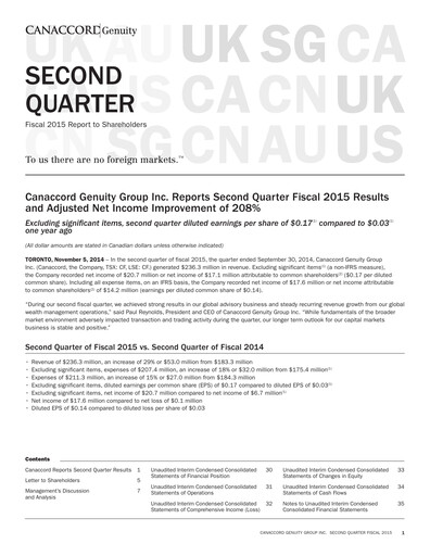 Thumbnail Canaccord Genuity Group Quarterly Report 2015-q2