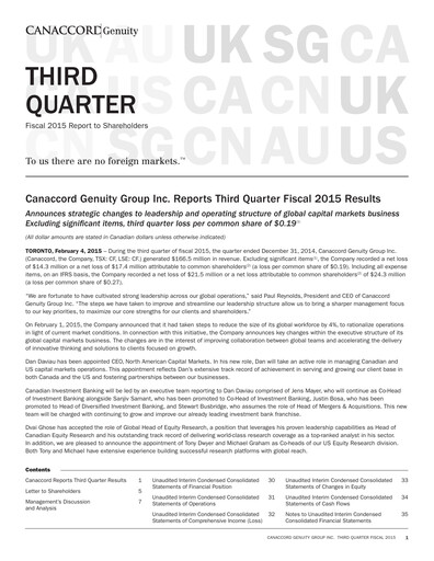 Thumbnail Canaccord Genuity Group Quarterly Report 2015-q3