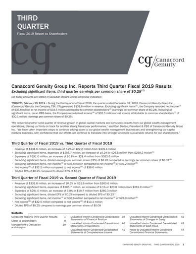 Thumbnail Canaccord Genuity Group Quarterly Report 2019-q3