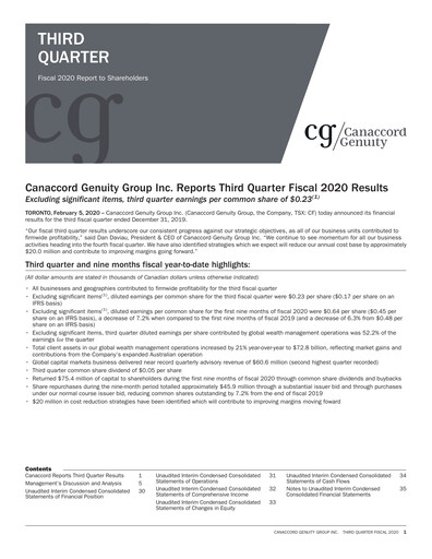 Thumbnail Canaccord Genuity Group Quarterly Report 2020-q3