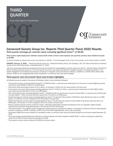 Thumbnail Canaccord Genuity Group Quarterly Report 2022-q3