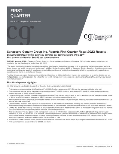 Thumbnail Canaccord Genuity Group Quarterly Report 2023-q1