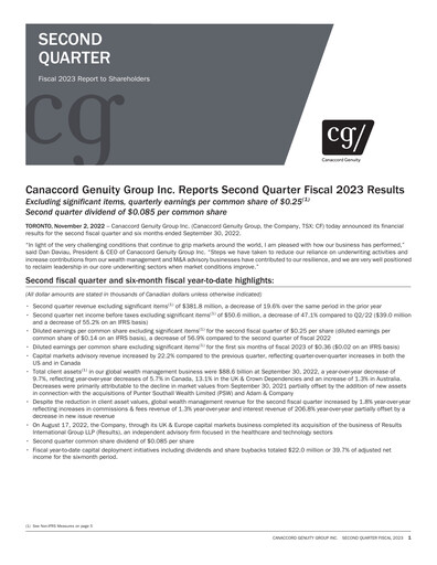 Thumbnail Canaccord Genuity Group Quarterly Report 2023-q2