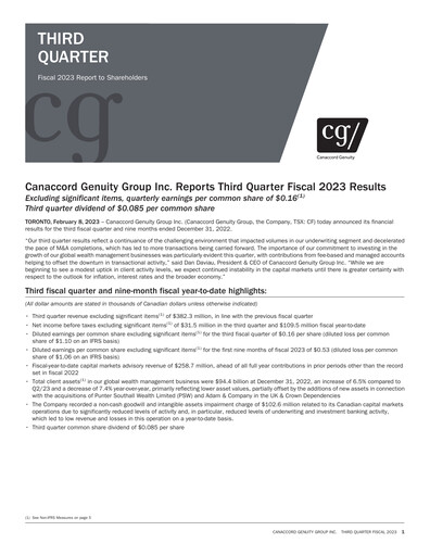 Thumbnail Canaccord Genuity Group Quarterly Report 2023-q3