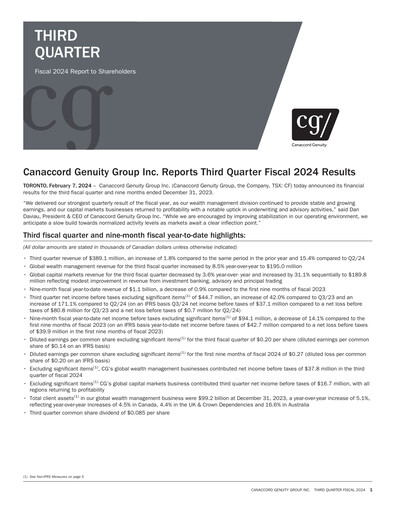 Thumbnail Canaccord Genuity Group Quarterly Report 2024-q3