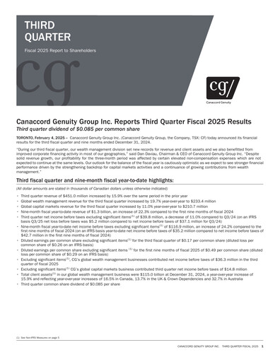 Thumbnail Canaccord Genuity Group Quarterly Report 2025-q3