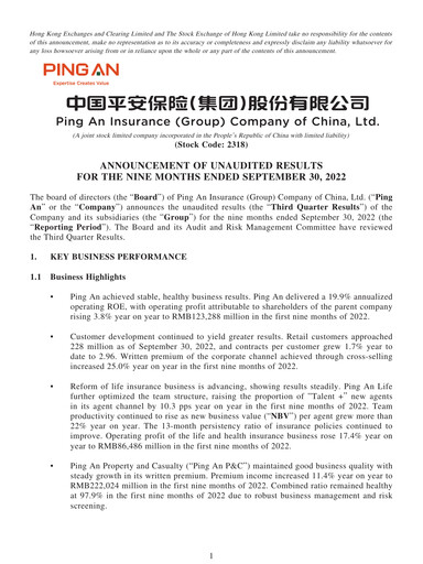 Thumbnail Ping An Insurance Financial Statement 2022-9m