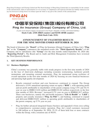 Thumbnail Ping An Insurance Financial Statement 2024-9m