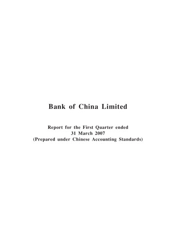 Thumbnail Bank of China Quarterly Report 2007-q1