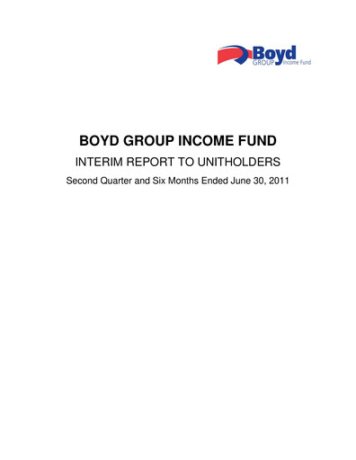 Thumbnail Boyd Group Quarterly Report 2011-q2