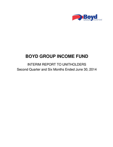 Thumbnail Boyd Group Quarterly Report 2014-q2