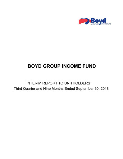Thumbnail Boyd Group Quarterly Report 2018-q3