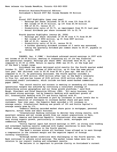 Thumbnail Scotiabank Financial Statement 2007