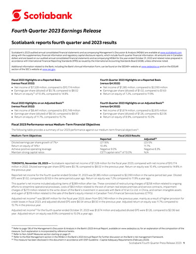 Thumbnail Scotiabank Financial Statement 2023