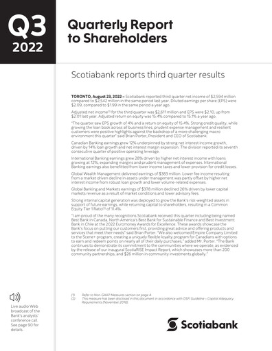 Miniature Scotiabank Rapport trimestriel 2022-q3