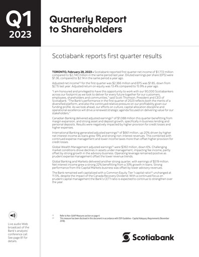 Miniature Scotiabank Rapport trimestriel 2023-q1
