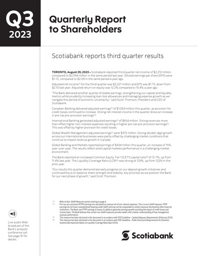Miniature Scotiabank Rapport trimestriel 2023-q3