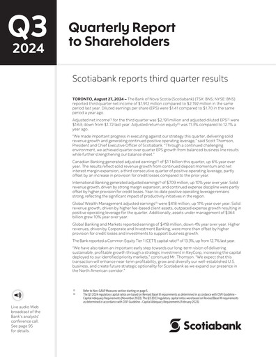 Miniature Scotiabank Rapport trimestriel 2024-q3