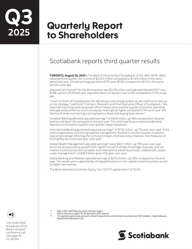 Thumbnail Scotiabank Quarterly Report 2025-q3