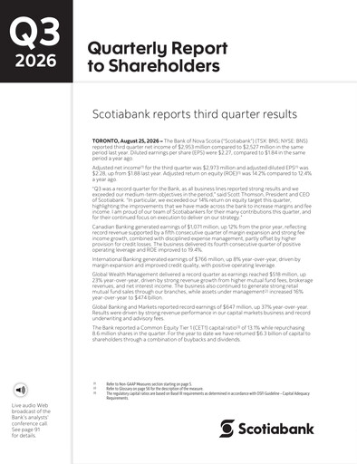 Miniature Scotiabank Rapport trimestriel 2026-q3