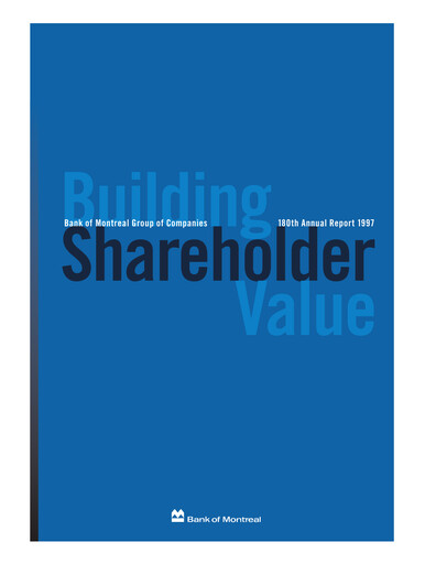 Thumbnail Bank of Montreal
 Annual Report 1997