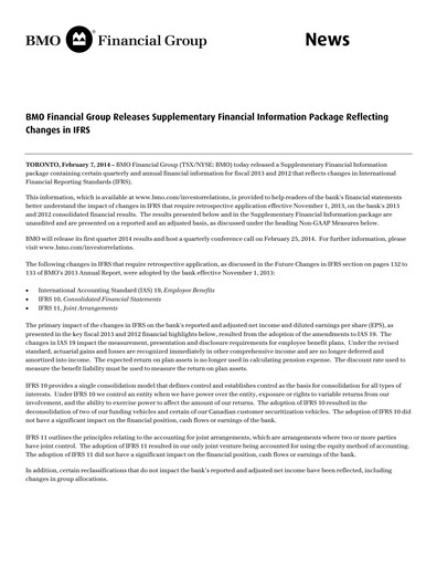 Thumbnail Bank of Montreal
 Financial Statement 2013