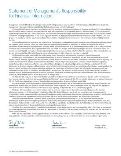 Thumbnail Bank of Montreal
 Financial Statement 2022