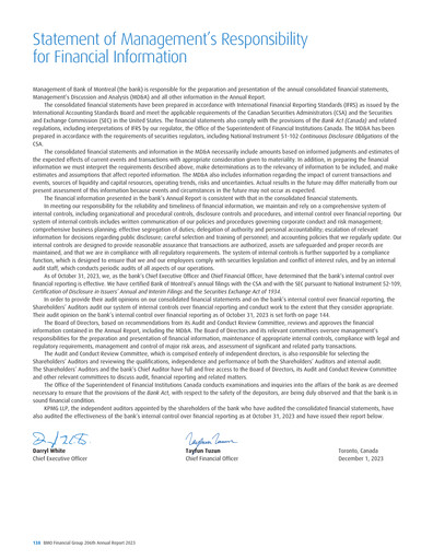 Thumbnail Bank of Montreal
 Financial Statement 2023