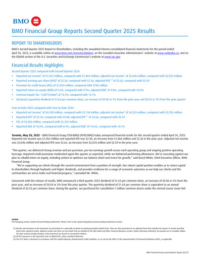 Thumbnail Bank of Montreal
 Quarterly Report 2025-q2