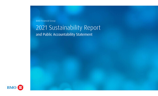 Thumbnail Bank of Montreal
 Sustainability Report 2021