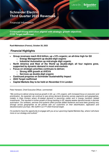 Thumbnail Schneider Electric Quarterly Report 2023-q3