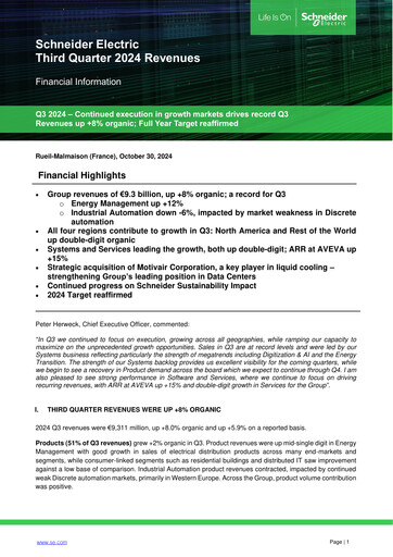 Thumbnail Schneider Electric Quarterly Report 2024-q3