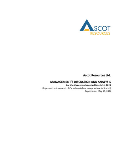 Thumbnail Ascot Resources Quarterly Report 2024-q1