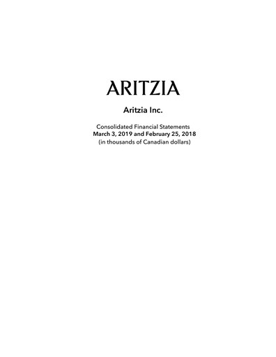 Thumbnail Aritzia Financial Statement 2019